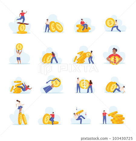 Coin People Icon Set 103430725