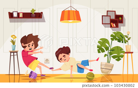 Children Falling People Composition 103430802