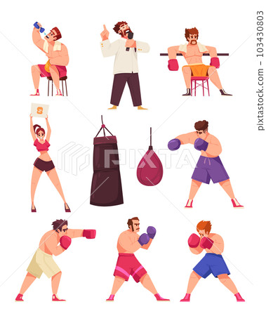 Boxing Box Ring Icon Set Boxing Box Ring Icon Set 103430803