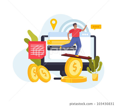 Financial Instability Icons Background 103430831