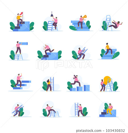 Ladder People Icon Set 103430832