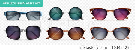 Realistic Sunglasses Set 103431233