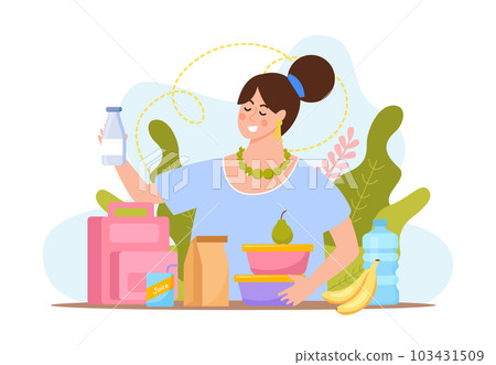 Lunch Box Woman Composition 103431509