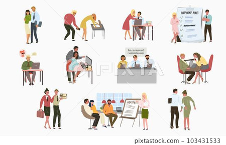 Harassment Coworkers Flat Set 103431533