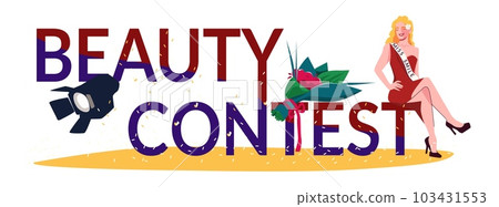Beauty Contest Flat Text Composition 103431553