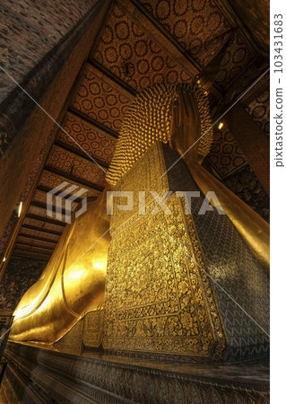 Reclining Buddha of Wat Pho, Bangkok, Thailand Back side Reclining Buddha of Wat Pho, Bangkok, Thailand Back side 103431683