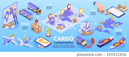 Isometric Export Import Infographics Isometric Export Import Infographics 103431916