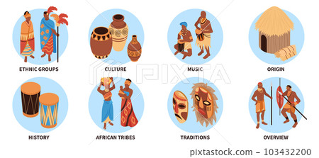 African People Round Compositions 103432200