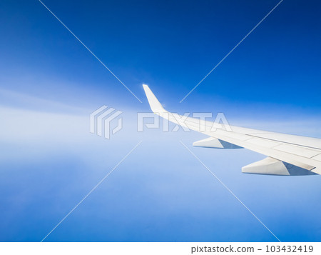 Airplane, wing, sky image Airplane, wing, sky image 103432419