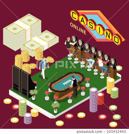 Casino Online Isometric Composition 103432443