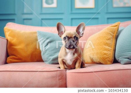 French 2024 bulldog couch