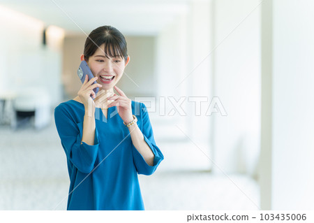 Business woman talking in the office 103435006