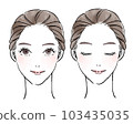 Front face woman with natural makeup 103435035