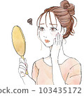 Illustration of a woman suffering from wrinkles 103435172