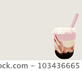 Strawberry tapioca white background side 103436665
