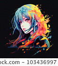 Perfect Face Colorful Girl 103436997