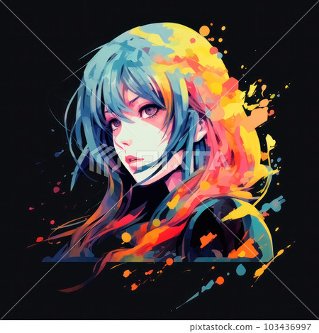 Perfect Face Colorful Girl 103436997