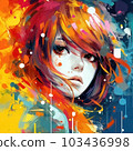 Perfect Face Colorful Girl 103436998