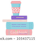 Colored stack of books and a coffee cup 103437115