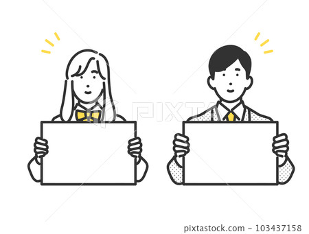 Image illustration material of male and female students with flip Image illustration material of male and female students with flip 103437158