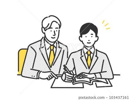 Image illustration material of a male student studying in tutoring Image illustration material of a male student studying in tutoring 103437161