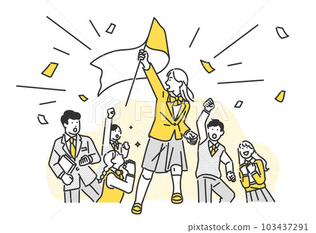 Image illustration material of a student challenging the exam war Image illustration material of a student challenging the exam war 103437291