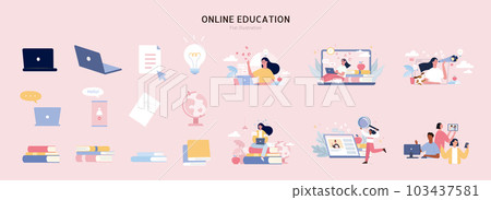 Online education element set 103437581