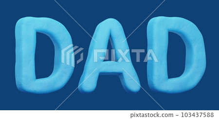3D clay dad text design 103437588