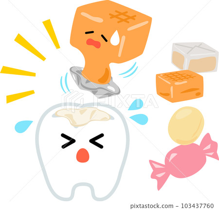Caramel-filled tooth character Caramel-filled tooth character 103437760