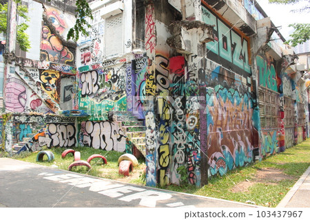 bangkok fiery wall art 103437967