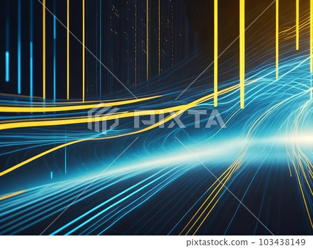 futuristic background with gold blue glowing moving hight speed, 103438149