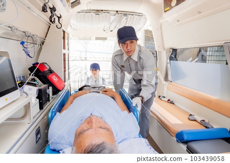Ambulance image of paramedics 103439058