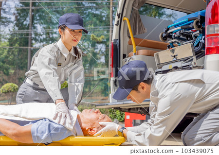 Ambulance image of paramedics 103439075