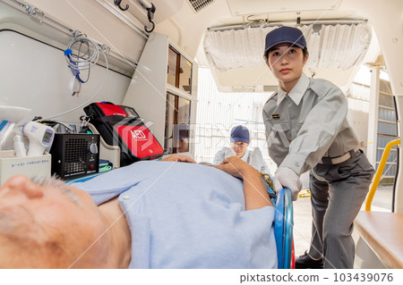 Ambulance image of paramedics 103439076