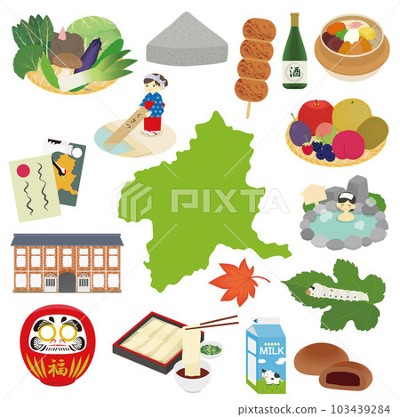 Gunma prefecture specialty illustration set Gunma prefecture specialty illustration set 103439284