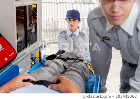 Ambulance image of paramedics 103439368
