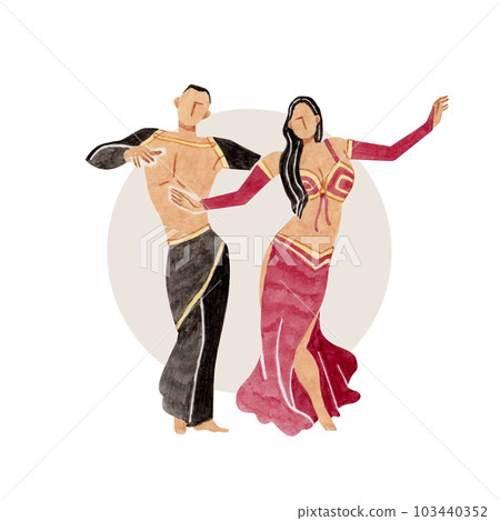 Belly dance dance person watercolor illustration Belly dance dance person watercolor illustration 103440352