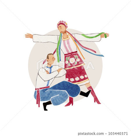 Cossack dance dance person watercolor illustration 103440371