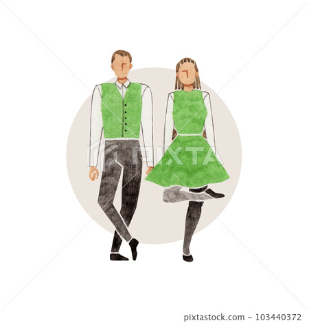 Irish dance dance person watercolor illustration 103440372