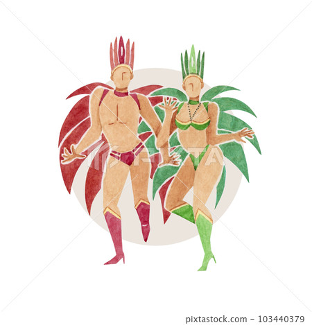 Samba dance person watercolor illustration Samba dance person watercolor illustration 103440379