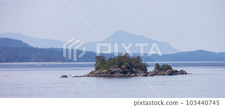 Canadian Landscape by the ocean and mountains. 103440745