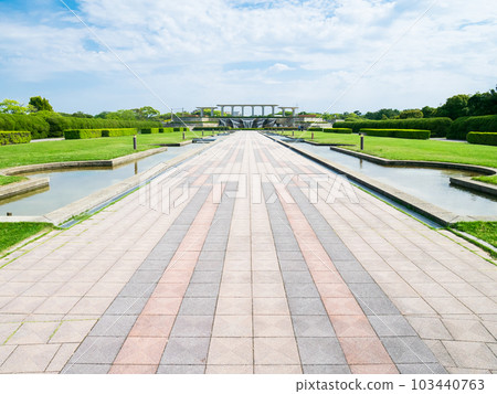 A long cobblestone road 103440763