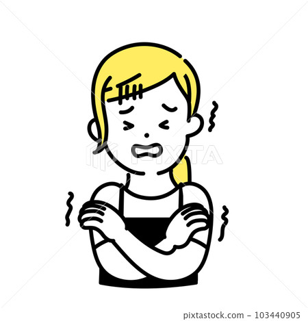 插圖系列可愛的人_女店員_冷 插圖系列可愛的人_女店員_冷 103440905