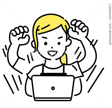 可愛人物插畫系列_女店員_進步 103440917