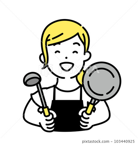 Illustration series of cute people _ female clerk _ cooking Illustration series of cute people _ female clerk _ cooking 103440925