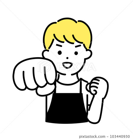 Illustration series of cute people _ male clerk _ punch 103440930
