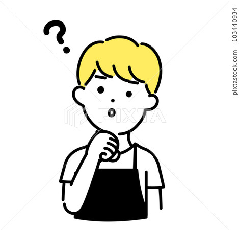 Illustration series of cute people _ male clerk _ question Illustration series of cute people _ male clerk _ question 103440934