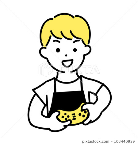 可愛人物插畫系列_男店員_遊戲玩家 103440959