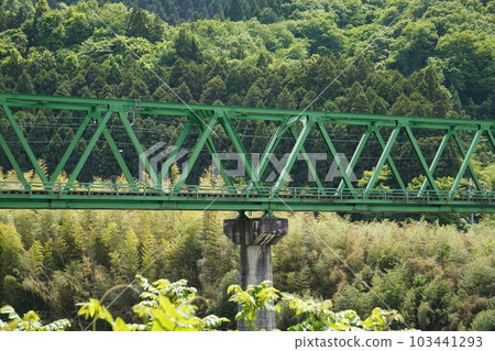 Overpass with truss structure (Abukuma River, Marumori Town, Miyagi Prefecture) 103441293