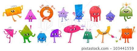 Cute math geometric figure shape character vector Cute math geometric figure shape character vector 103441559